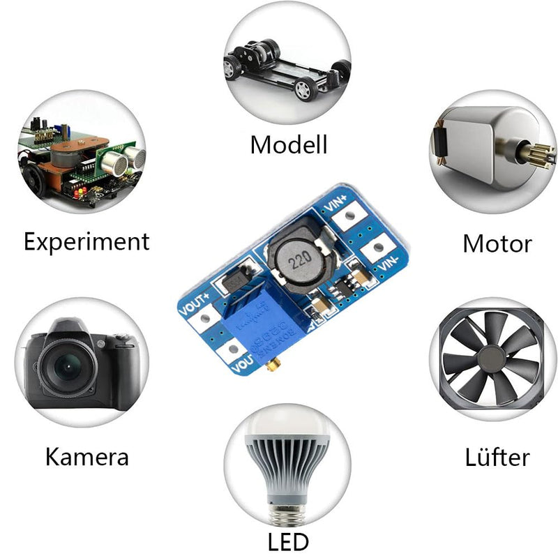 [Australia - AusPower] - 10 x DC-DC Step Up Boost Converter, Adjustable Voltage Regulator Board Booster Power2V-24V to 5V-28V, Power Supply Power Module Compatible with Arduino 