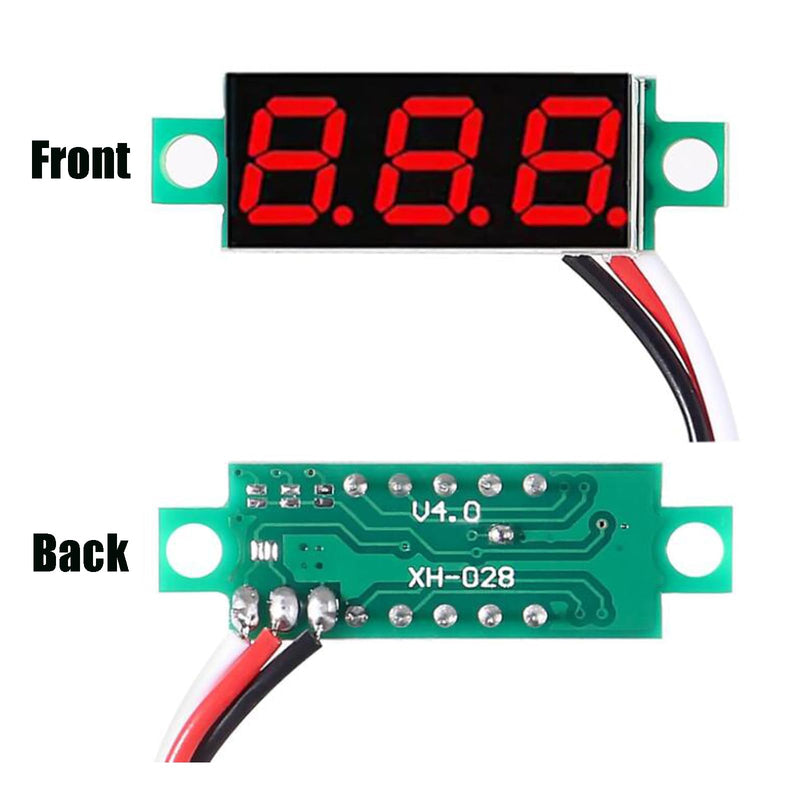 [Australia - AusPower] - 4pcs Mini Digital Voltmeter 0.36 Inch Three-Line DC 0-30V Mini Digital Voltmeter Gauge Tester Red LED Display Panel Red-8pcs 