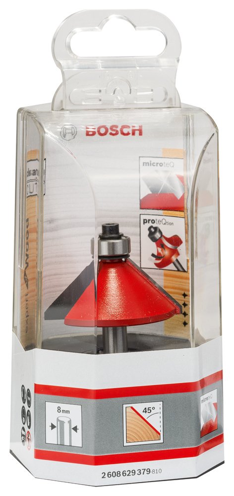 Bosch 2608629379 Chamfer-/laminate trim bit Black/Silver/Red, 5 x 8 mm 44 x 18,5 x 8 mm