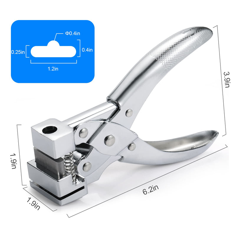 T Slot Shape Hole Punch Steel Handheld Hanger Airplane Butterfly T-Hook Clamp Pliers Cutter ID Punching Plastic Cardboard Badge Label for DIY Handmade Crafts Utensils Big T Hole Punch