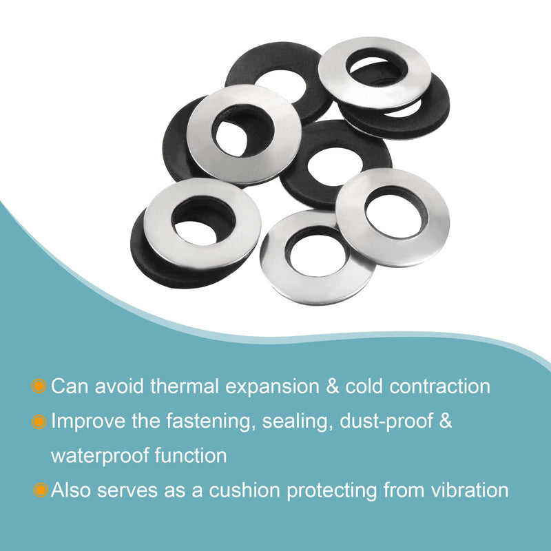 [Australia - AusPower] - MECCANIXITY Bonded Sealing Washers M12 25x12x3.6mm Carbon Steel Nitrile Rubber Gasket, Pack of 10 