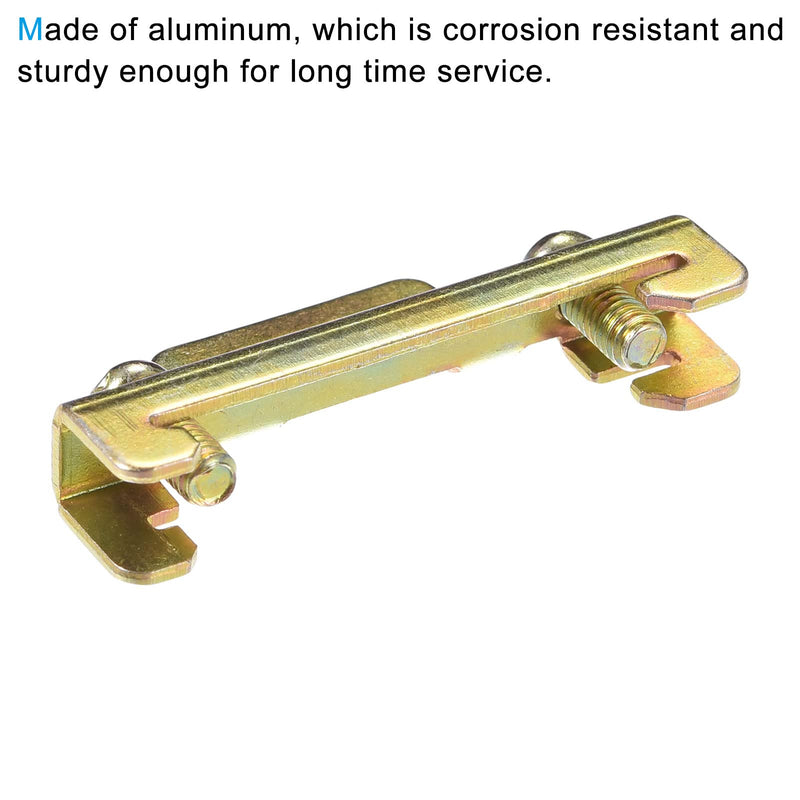 [Australia - AusPower] - MECCANIXITY 44 x 8 x 21mm DIN Guide Rail Buckle Fixed Clamp Iron for 35mm Width C45 DIN Rail Pack of 20 