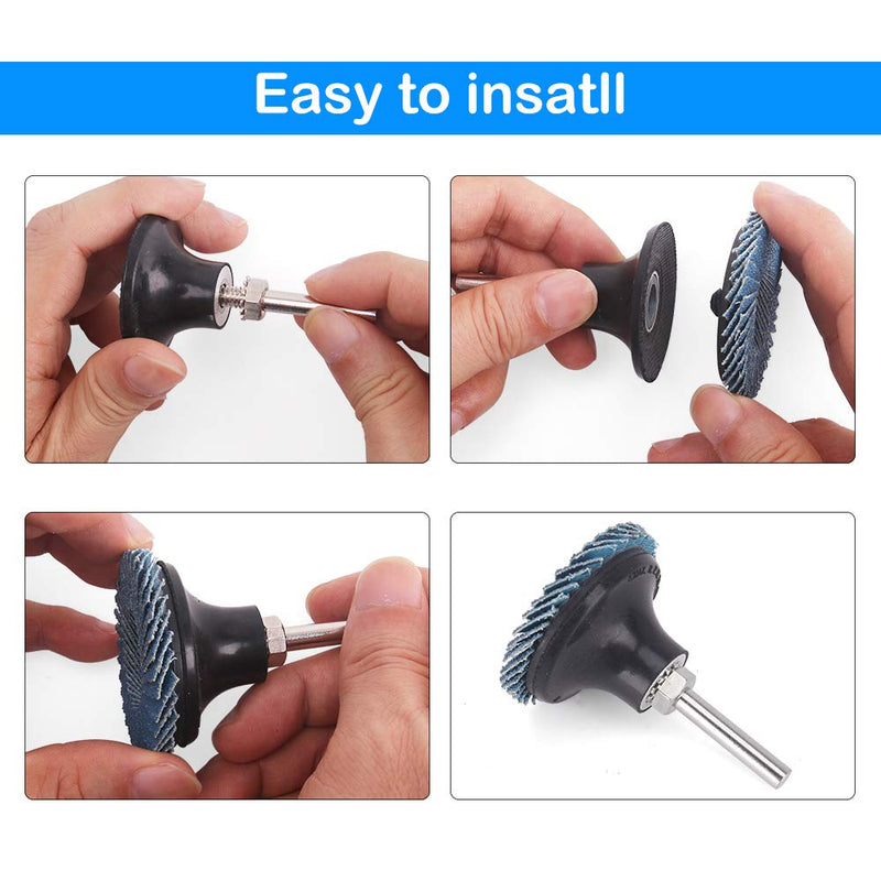 [Australia - AusPower] - Titoe 24 PCS 2 inch Flap Disc(40 Grits)，T27 Zirconia，Grinding Sanding Sandpaper Wheels with 1/4 inch Holder- Auto Repair.Metal DIY,Repair,Grinding.Removing Paint, Burrs, Rust, Etc. 40Grit 
