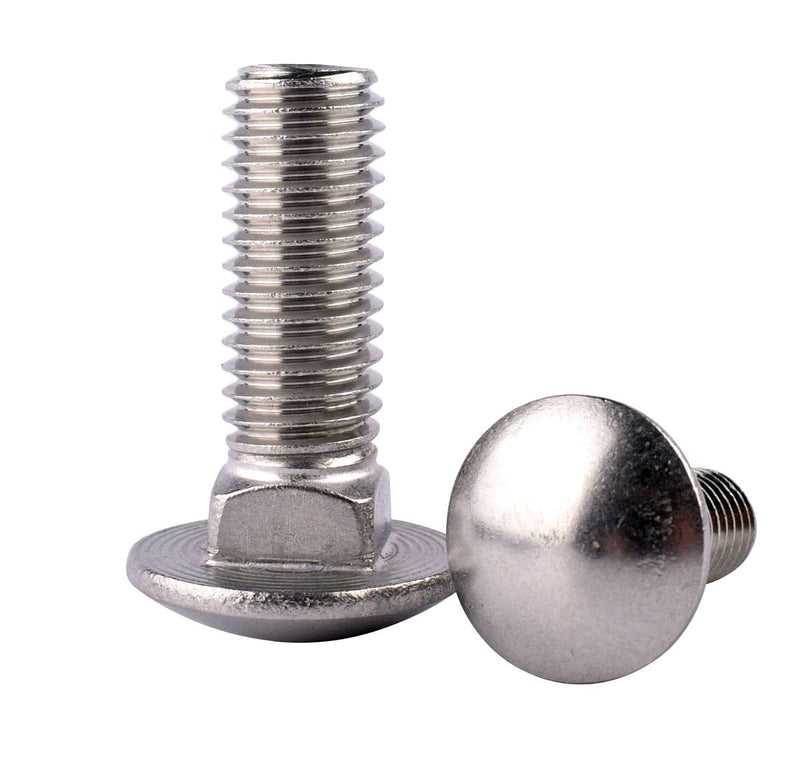 [Australia - AusPower] - 3/8-16 x 1-1/2" Carriage Bolts Screws, Round Head Square Neck, 304 Stainless Steel 18-8, UNC Coarse Fully Thread, Quantity 8Pcs 3/8-16 x 1-1/2" (8 Pcs) 
