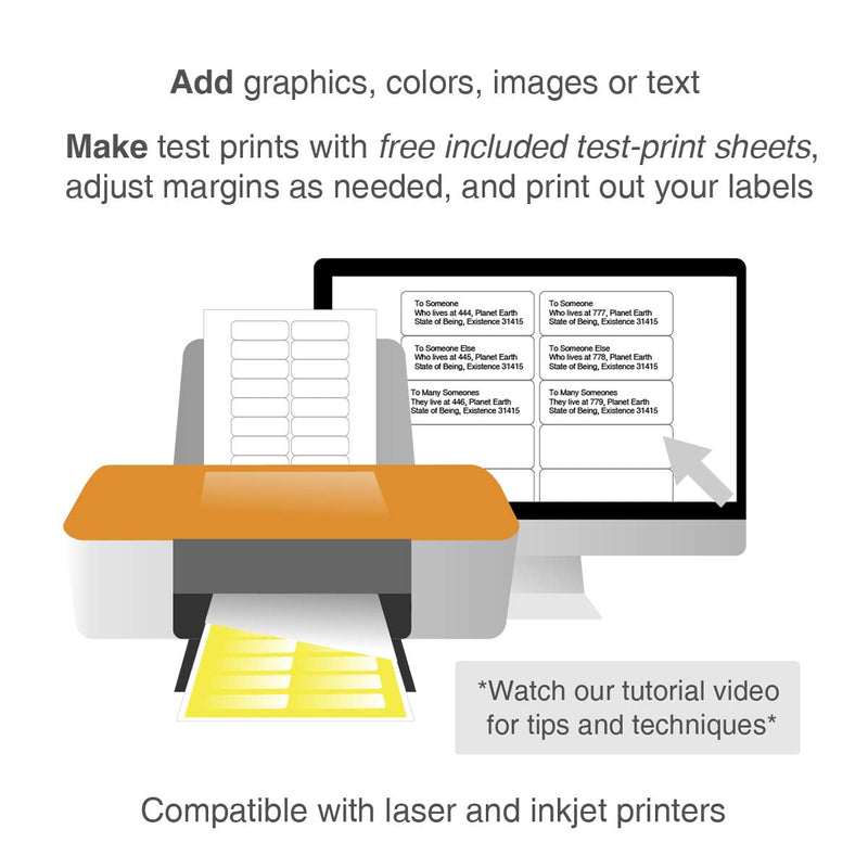 ChromaLabel 1 x 3 Inch Printable Labels, Compatible with Laser and Inkjet Printers, 20 Labels per Sheet, 50 Sheets, 1000 Pack 1" x 3"