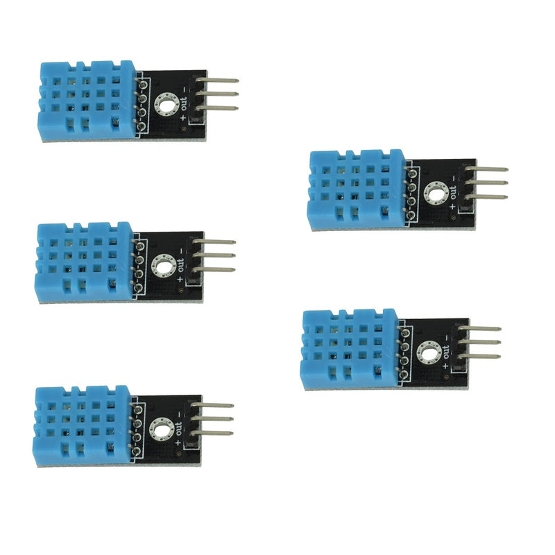 [Australia - AusPower] - HiLetgo 5pcs DHT11 Digital Temperature & Humidity Sensor Module - 3.3V-5V, 0-50C, 20%-95% RH with Dupont Wires 