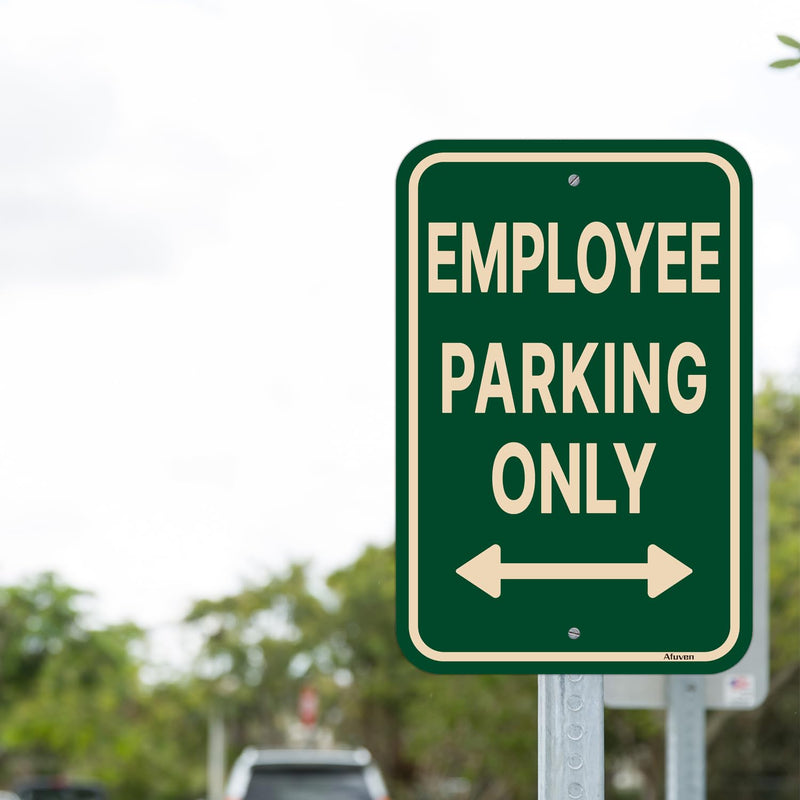 Employee Parking Only Sign with Bidirectional Arrow 18 x 12 Inches Employee Parking Signs for Business Rust-Free Aluminum No Parking Sign, Weatherproof, Easy To Install, Indoor or Outdoor Use, 2 Pack