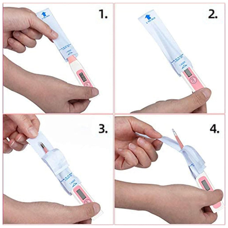 [Australia - AusPower] - 100 Pcs White Disposable Probe Covers for Digital Oral Thermometers Rectal Thermometer Sleeves Universal Probe Covers for Thermometer Safe, Sanitary, Healthy, Oral Thermometers 