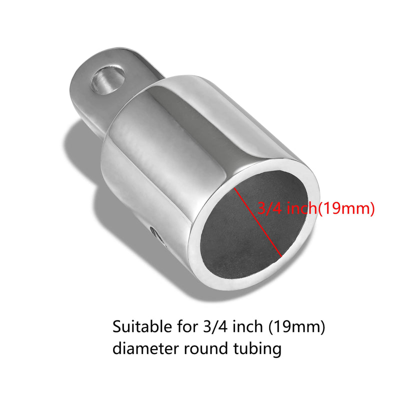 TINGZHIGO Bimini Top Eye End Cap 3/4" 7/8" 1 Inch(3 Sizes) Bimini Top Fittings, 316 Stainless Steel, with an L Shape Hex Key Wrench 3/4 inch