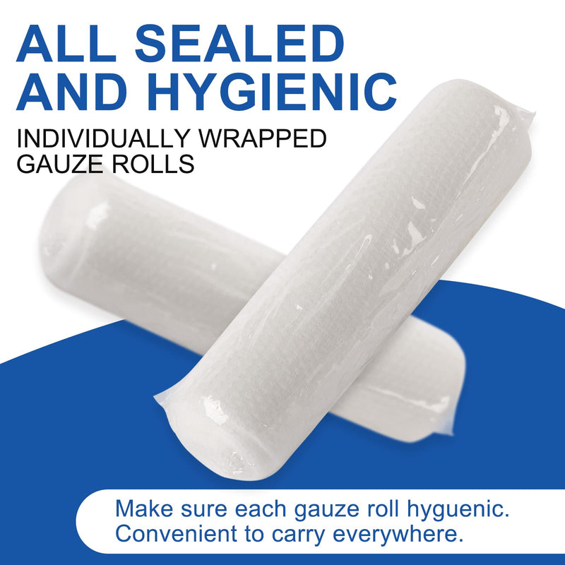 [Australia - AusPower] - 48 Pack Gauze Rolls Bandages, 4 in x 4.1 Yards, Individually Wrapped Breathable Rolled Gauze, Mummy Wraps, Premium First Aid Supplies & Medical Supplies for Wounds Pack of 48 