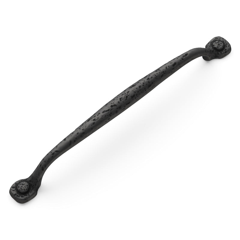 Hickory Hardware 1 Pack Solid Core Kitchen Cabinet Pulls, Luxury Cabinet Handles, Hardware for Doors & Dresser Drawers, 8-13/16 Inch (224mm) Hole Center, Black Iron, Refined Rustic Collection 8-13/16 Inch (224mm) Center to Center