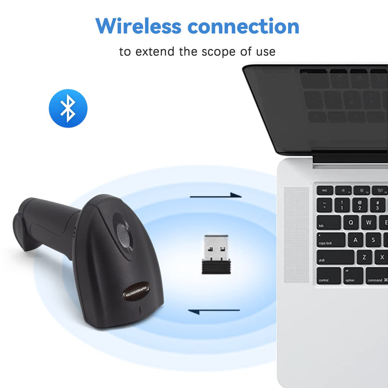 [Australia - AusPower] - Bluetooth QR Code Scanner - Book Scanner for Personal Library Libib, 1D 2D Codes Scanners for Laptop Computer Mac iPhone Android, Wireless Bluetooth Bar Code Scanner (with Stand) with stand 