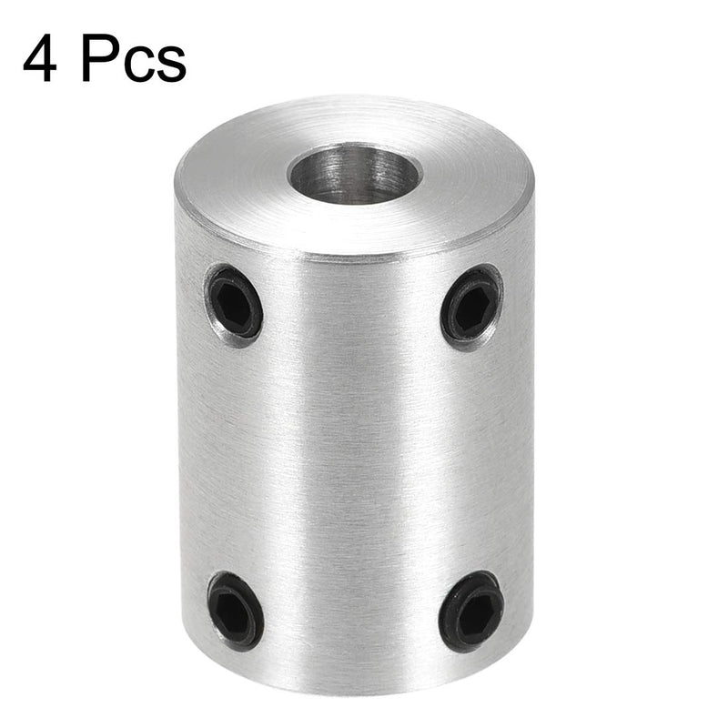 [Australia - AusPower] - uxcell 1/4 Inch to 1/4 Inch Bore Rigid Coupling Set Screw L25XD18 Aluminum Alloy,Shaft Coupler Connector for 3D Printers, Motor Accessories,4pcs 6.35mm to 6.35mm 