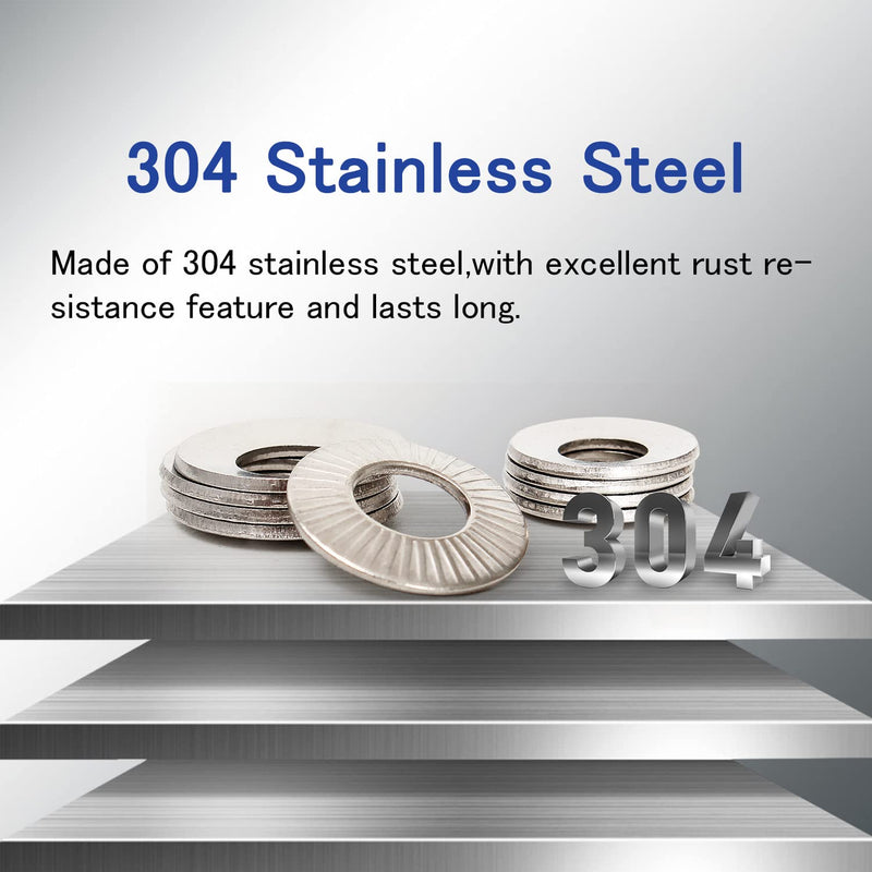 [Australia - AusPower] - 220PCS Metric M3 to M10 304 Stainless Steel Conical knurled Spring Washer Belleville Washer Assortment Kit 