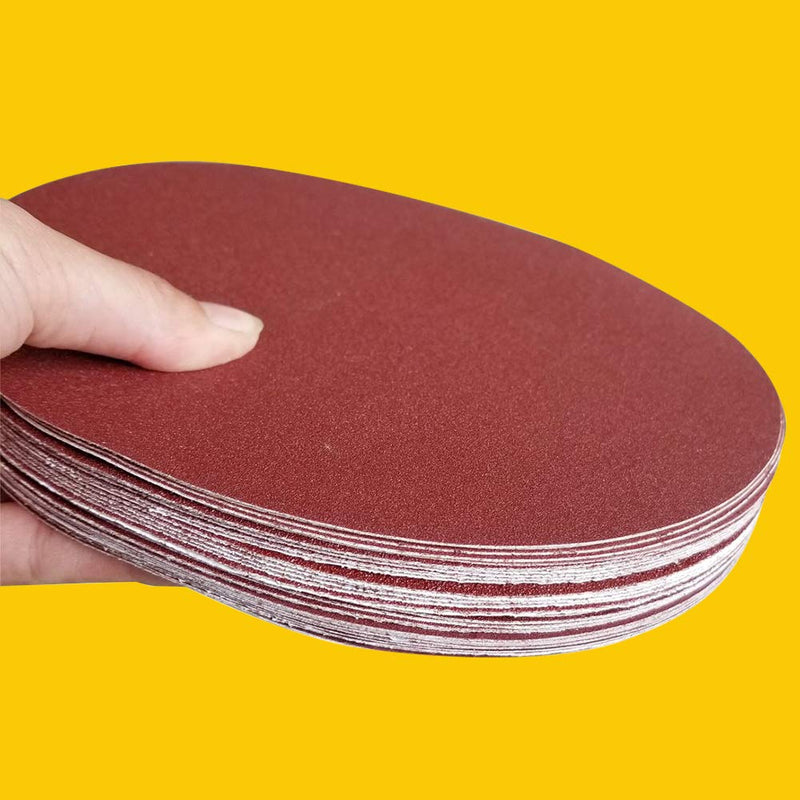 [Australia - AusPower] - 60 PCS 6 Inch NO-Hole PSA Aluminum Oxide Sanding Disc, Self Stick(10 Each of 60 100 150 180 240 400 Grit) 