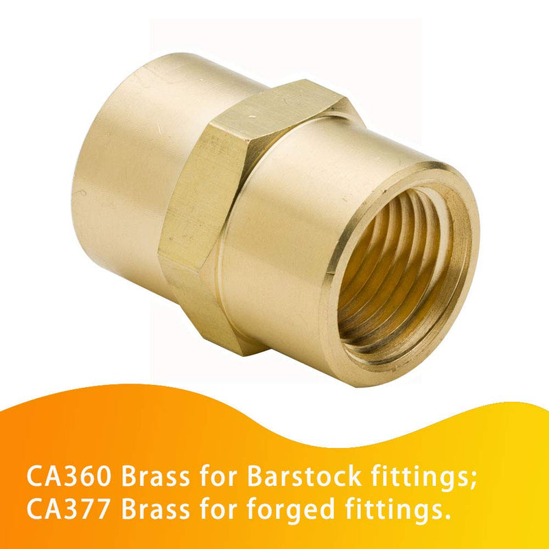 [Australia - AusPower] - Legines Brass 1/8" NPT Female × 1/8" NPT Female Coupling Coupler Hex Head Pipe Fitting 1200psi (Pack of 2) 1/8" x 1/8" NPT Female 