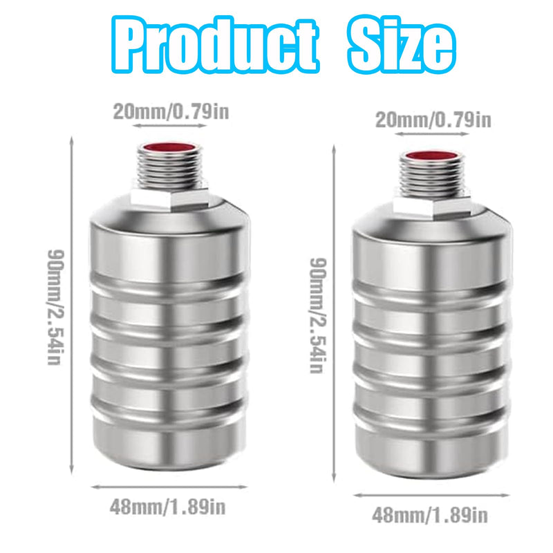 [Australia - AusPower] - 2PCS Float Valve 1/2" Water Level Control Float Valve 304 Stainless Steel Fully Automatic Water Shut off Valve Automatic Water Level Controller for Water Tank Pool Livestock Troughs Upper Water Intake 