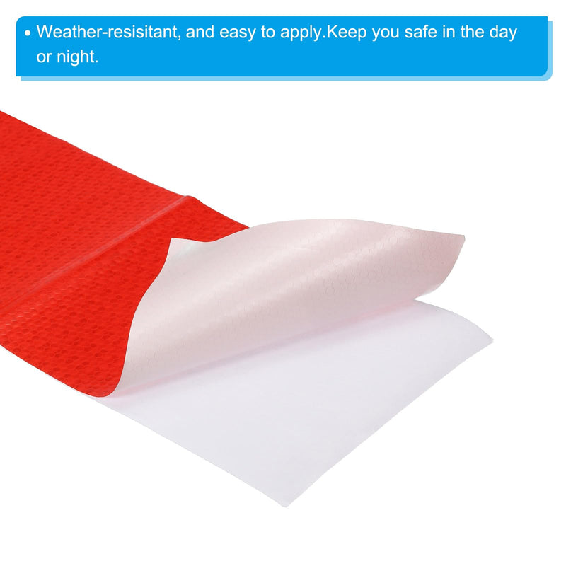 PATIKIL Reflective Tape, 4 Inch x 50 FT Waterproof Adhesive High Visibility Warning Safety Tape External Accessories Conspicuous for Cars Trucks, Red 4IN x 50FT