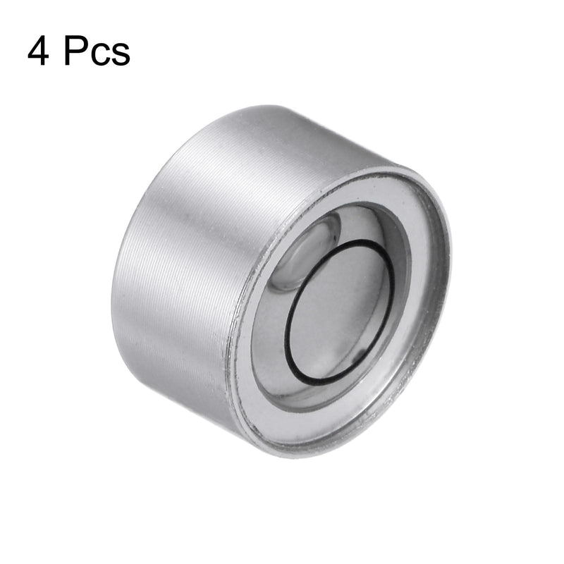 [Australia - AusPower] - HARFINGTON 4pcs Round Bubble Level 13x7mm Mini Circular Bullseye Spirit Levels for Leveling Camera Tripod Telescope Workshop Turntable Pictures Frame, Silver White 
