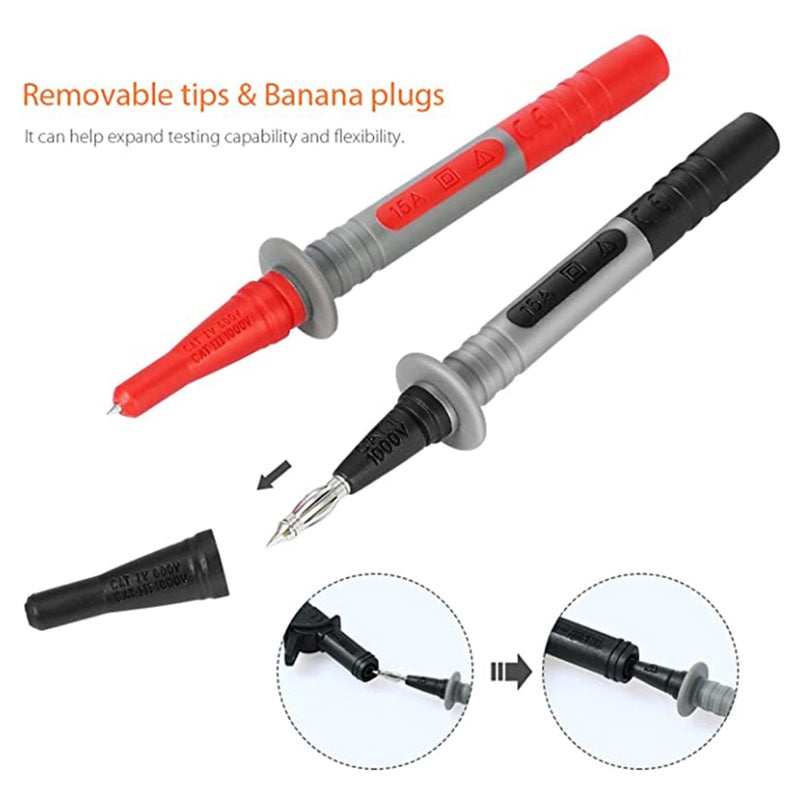 [Australia - AusPower] - Test Leads for Multimeter Test Cable Set MESTEK 21 Pieces Banana Plug Test Probes Crocodile Clips Mini Hook Test Probe Extension Cables Specialty Accessories Kit 