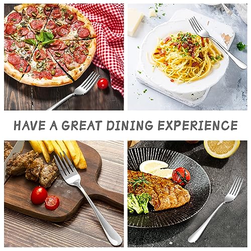 SANTUO Forks and Spoons Set, 8PCS 7.3" Dinner Forks and 8PCS 7.3" Dinner Spoons, Stainless Steel Silverware set of 16, Mirror Polished & Dishwasher Safe 7.3Inch(Dinner Fork+Dinner Spoon)-16P
