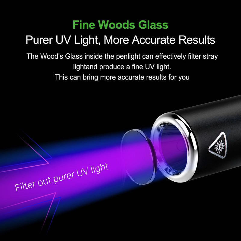 [Australia - AusPower] - NEXTORCH K33 UV Pen Light, 365 nm Black Light Rechargeable Pocket Flashlight with Black Glass Filter & 1300 mW for Resin, Pet Urine Detection, Evidence Collection, Authentication, Hygiene Inspection 