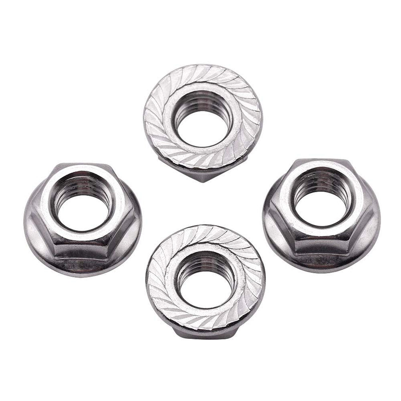 [Australia - AusPower] - M5-0.8mm (50 pack) Serrated Flange Hex Locknuts, 304 Stainless Steel 18-8 lock nut, Finish Hex lock Nut M5-0.8mm 50 
