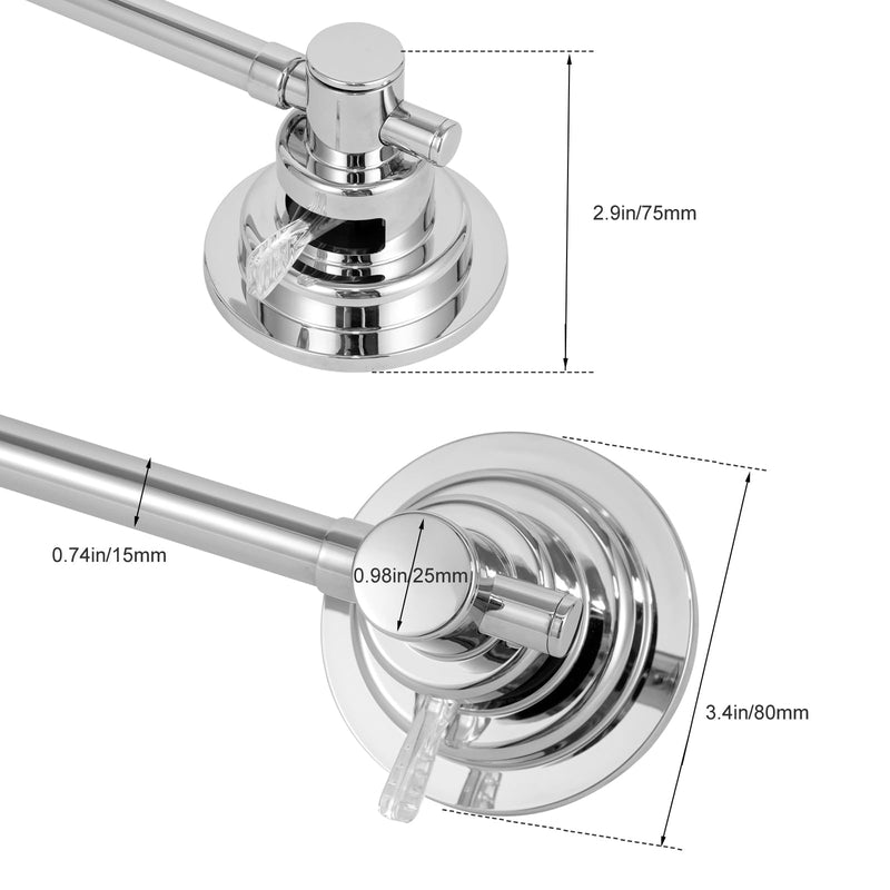 Suction Cup Towel Bar for Shower, 15.75''-25.6'' Adjustable Stainless Steel Towel Holder, Heavy Duty Suction Towel Rack with Powerful Vacuum Adsorption for Bathroom, Kitchen, RV, and Renters Silver 1