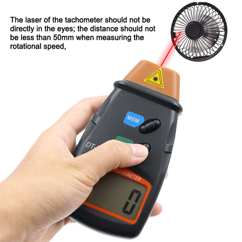 [Australia - AusPower] - Digital Tachometer, Non Contacts Tach RPM Meter 2.5-99999 RPM Accuracy Speed Meter Gauges Measurement with Reflective Strip for Lathe 