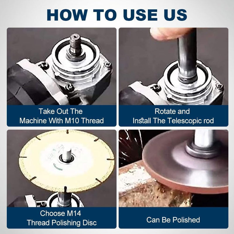 [Australia - AusPower] - Angle Grinder Extension Rod, Upgrade M10 Thread Polishing Machine Adapter Lever, Angle Grinder Extension Shaft for 100 Type Angle Grinder/Polisher (2 PCS) 2 Pcs 
