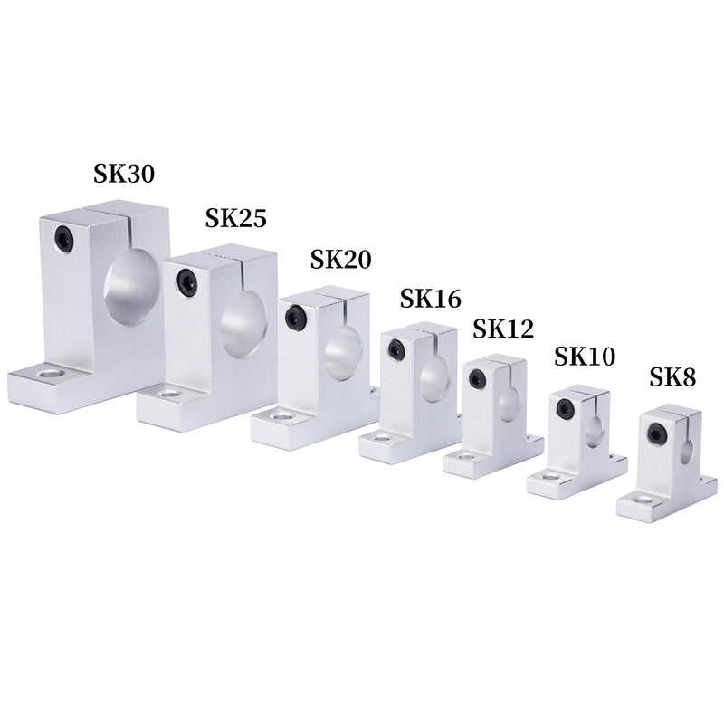 [Australia - AusPower] - Linear Motion Rod Support 4pcs SK12 Aluminum Rail Guide Clamping for Diameter 12mm (0.472 inches) Shaft BELLA BAYS 4 