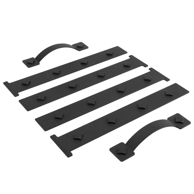 [Australia - AusPower] - Magnetic Decorative Garage Door Hinges Hardware Kit Attractive Curb Appeal Faux Hinges Handles Decor Hardware 1 Carriage Door Accents 4 Hinges + 2 Handles Black Pack of 1 