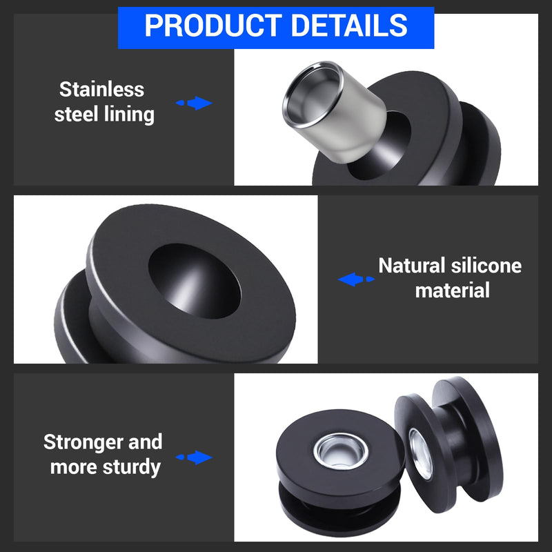 [Australia - AusPower] - Rubber Grommet Kit M8 with Steel Sleeve Reinforced, 10PCS Rubber Bushings for Motorcycle Fairing Windshield Mount, Automotive Panel Mount, Boat Windshield, Equipment Mount Vibration Isolation 