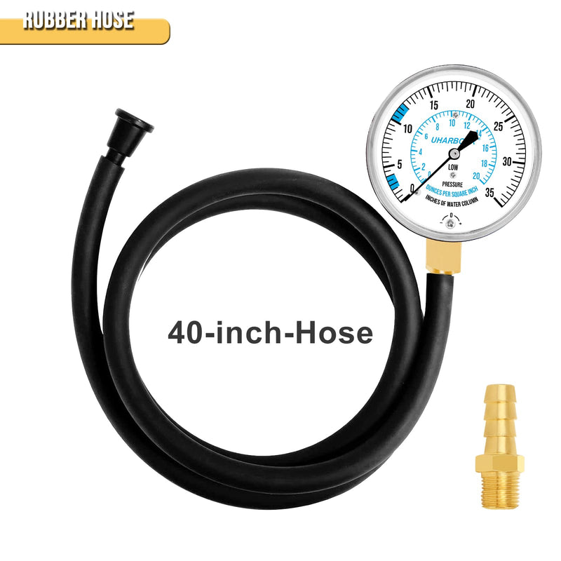 [Australia - AusPower] - Manometer Gas Pressure Tester, Manometer LP Gas Pressure Tester Gauge 0-35" W.C, 1/8" NPT Fitting with Barbed Connection, 40" Hose 0-35" W.C Manometer gas pressure tester 