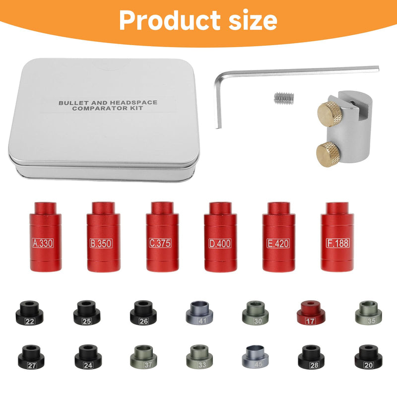 [Australia - AusPower] - Headspace Gauge Comparator Kit, Headspace Gauge, Reloading Supplies and Equipment Measuring Caliber Tool, Comparison Set with Inserts and Measuring Aid for Reloading 