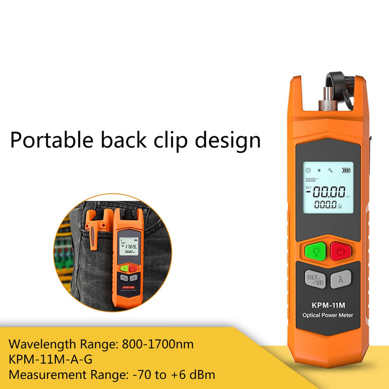 [Australia - AusPower] - Mini Fiber Optic Power Tester, Optical Power Meter with Visual Fault Location, 7 Wavelength Fiber Optic Cable Tester (KPM-11M-A-G) KPM-11M-A-G 
