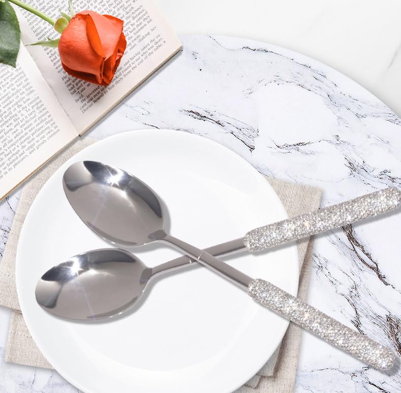 Bling Silverware Cutlery Set, Silver, 3 Pcs