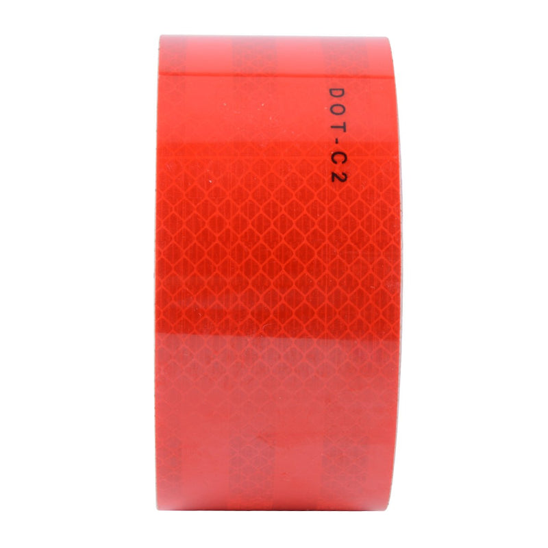 Red High Visibility DOT-C2 Reflective Tape 2 inch x 20 feet Safety Warning Conspicuity Tape Waterproof Self-Adhesive Tape for Trailer Vehicles Trucks Vans Bikes Cargos Helmets Poles 2 IN X 20 FT Red