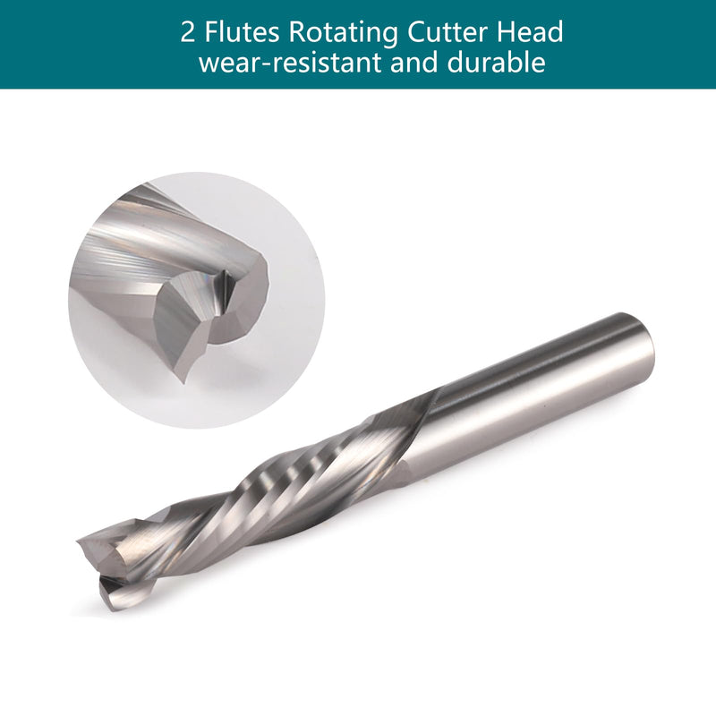 [Australia - AusPower] - 8 mm Shank Compression CNC Milling Cutter End Mill 2 Pieces 2 Flute Spiral Groove Cutter 35 mm Cutting Length Up & Down Cut Spiral Cutter Bit Solid Carbide End Mill Groove Cutter for Wood, Density 8x35x70mm 