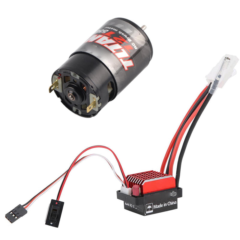 [Australia - AusPower] - SUNGOOYUE RC Car Motor,550 Brushed Motor 360A Brushed Electronic Speed Controller ESC Fit for 1/10 RC Car (12T) 