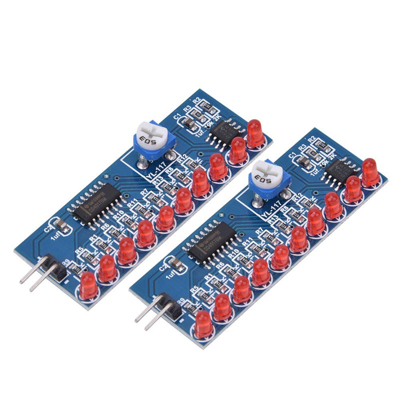 Running Light Module, DIY Electronic Kit, Suit Module Portable Red Learning 2 Pieces Ne555 + CD4017 LED Chaser Water Flowing Light Module DIY Kit Electronic Circuit