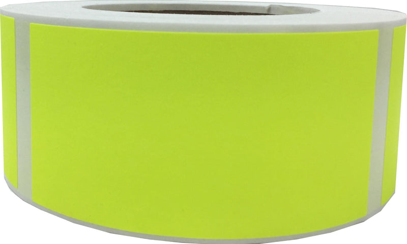 Large Fluorescent Yellow Rectangle Stickers – 2 x 4 Inch Adhesive Labels, 500 Total Stickers on a Roll for Inventory, Packaging, Organization, and Retail – Made in the USA