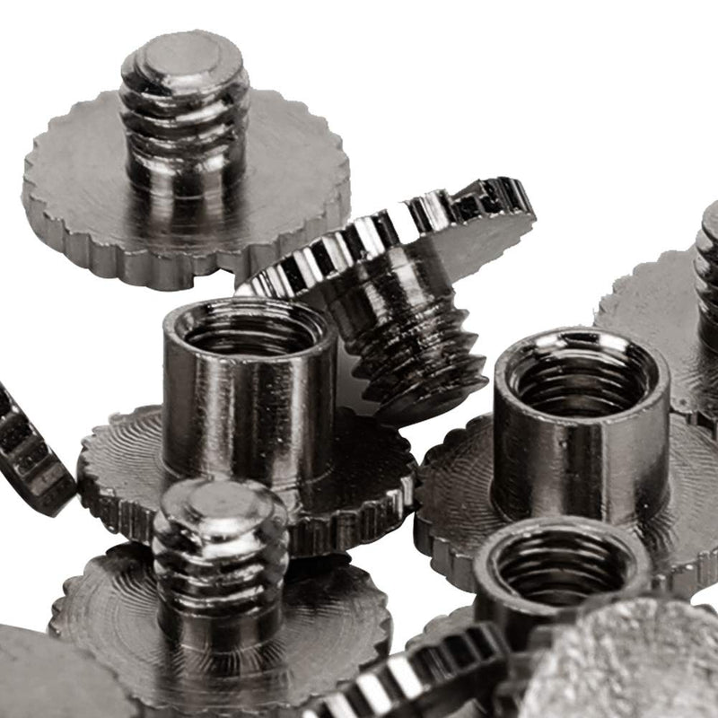 [Australia - AusPower] - 30 Set Book Rivets Metal Leather Rivets Knurling Flat Brass Screw Post Chicago Screws Binding Button Tack 9.5x4mm Nail + 4mm Screw(Black) 