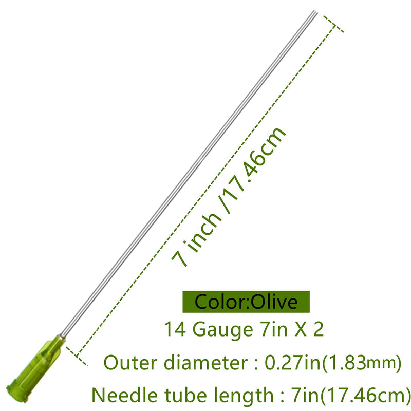 [Australia - AusPower] - 30ml Syringe with Long Tip-14Ga x 7- Blunt Tip and Luer Lock, Great for Measuring and Refilling 