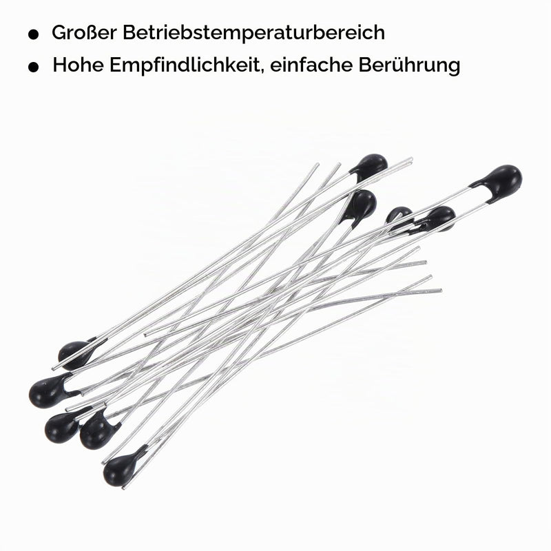 QUARKZMAN NTC Thermistors 1K/2K/3K/4.7K/5K/10K/20K/47K/50K/100KOhm Pack of 100 | Resistors High Sensitivity Current Limiter Temperature Sensor for Measurement