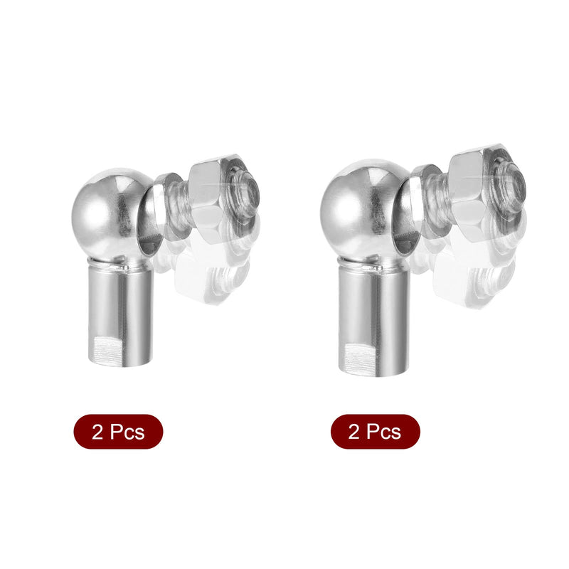 [Australia - AusPower] - uxcell CS10 Rod End Ball Bearing with Stud, 2pcs Right-Hand & 2pcs Left-Hand M8x1.25 Thread, Self-lubricating Carbon Steel Ball Socket, 4pcs 