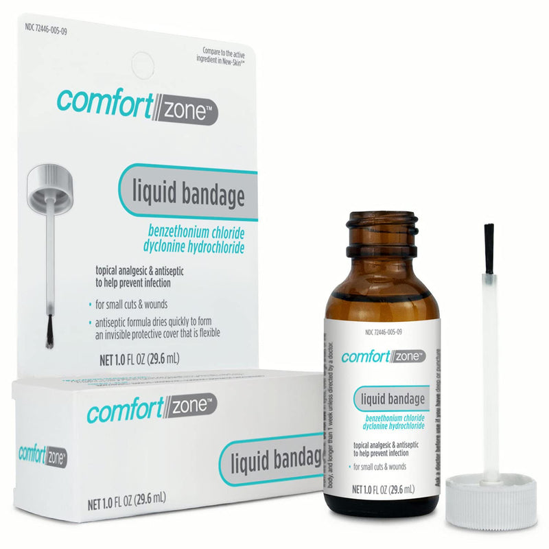 [Australia - AusPower] - Comfort Zone Liquid Bandage, Antiseptic and Analgesic Protective Skin Treatment for Cuts and Wounds, 1 Ounce (Pack of 3) 1 Fl Oz (Pack of 3) 