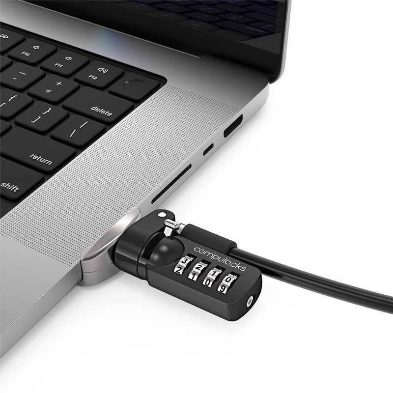 [Australia - AusPower] - Compulocks Ledge Lock Adapter for MacBook Pro 16" M1, M2 & M3 with Combination Cable Lock Silver 