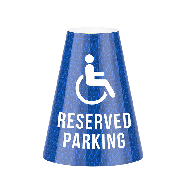 [Australia - AusPower] - BATTIFE 4 Pack "Reserved Parking" Bright Reflective Collars, Cone Message Stickers for Traffic Safety Cones, 360° High Visible Signs for Driveway Road Outdoor Use (Blue) Reserved Parking--Blue 