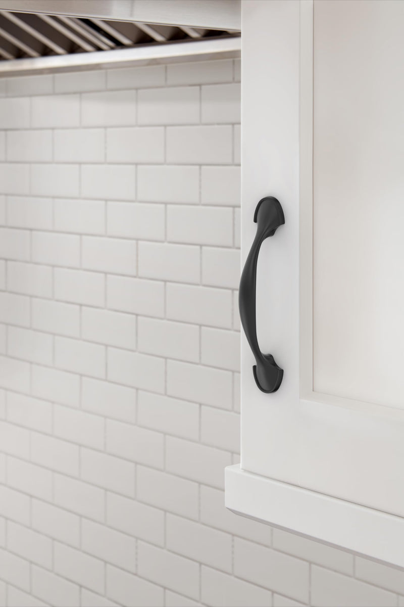 Fairfield 3 inch (76mm) Center-to-Center Matte Black Cabinet Pull - 10 Pack